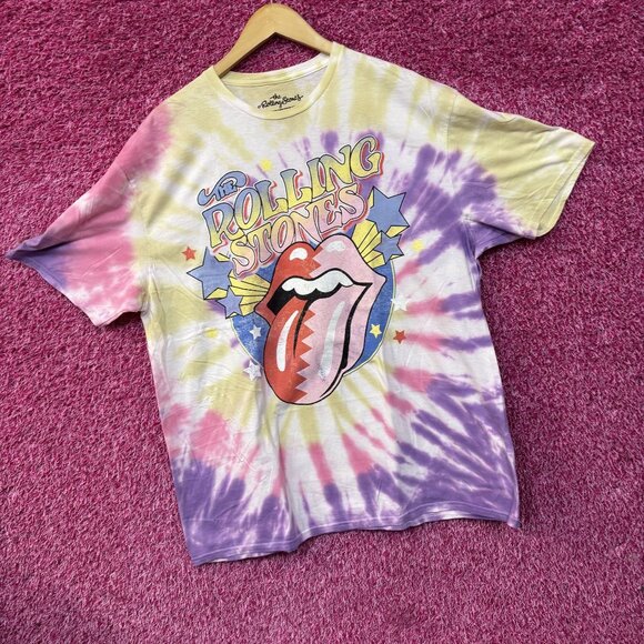 Rolling Stones Hot lips Sunset Tie Dye T-Shirt XL - Picture 3 of 4